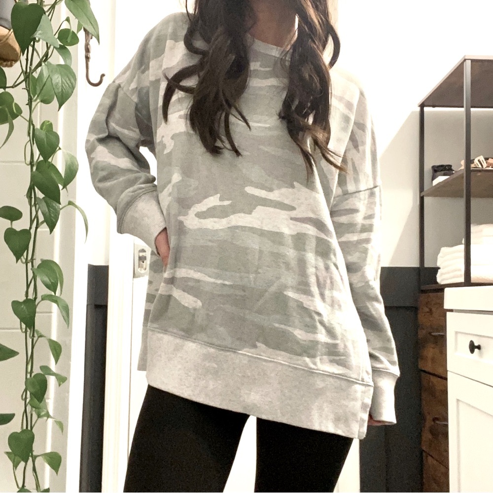Aerie Gray Camo Sweatshirt